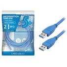 Cabo Usb 3.0 Macho Macho A+a Hd 3.0/3.1 Original - 2 Metros