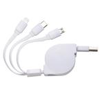 Cabo USB 3 em 1 branco