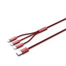 Cabo USB 3 em 1 Vermelho recarga 4,2A 1M CB-300RD C3 Tech