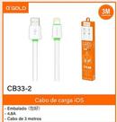 Cabo usb 3 metros ios cb33-2 - GOLD