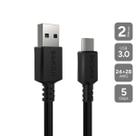 Cabo Usb A 3.0 Macho P/ Usb Tipo-c - Preto - 2 Metros - Pucap3-2