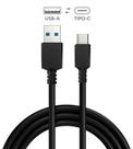 Cabo USB a 3.0 Macho P/ USB TIPO-C - Preto - 3 Metros - PUCAP3-3