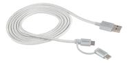 Cabo Usb C 1,5m Usb Micro Nylon Branco Euabc 15nb Intelbras