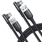 Cabo USB C AINOPE, ângulo reto 3.1 A, carregador tipo C, 10 pés, pacote com 2