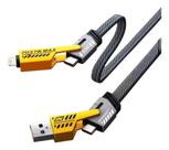 Cabo Usb-c E Usb Com Saída Usb-c E Lighting - Pei-j80 Preto Cabo Usb-c E Usb Com Saída Usb-c E Lighting - Pei-j80 Preto