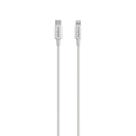 Cabo USB-C - Lightning 1,5m nylon branco Intelbras EUCL 15NB Cabo USB-C - Lightning 1,5m nylon branco Intelbras EUCL 15NB