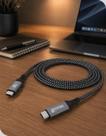 Cabo USB-C Para Conexão USB-C com 1,5m Geonav Cinza Resistente Para Celulares Notebooks Controles