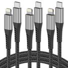 Cabo USB C para Lightning Umefy de 3 pés certificado MFi, pacote com 3