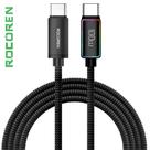 Cabo USB-C para USB-C Turbo 100W RGB Rokoren Micai Series Carregamento e Transferência de Dados Cabo USB-C para USB-C Turbo 100W RGB Rokoren Micai Series Carregamento e Transferência de Dados