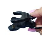 Cabo USB Carregador Para Relogio Inteligente Smartwatch 2 Pinos 4mm Universal 20cm Preto Pinça