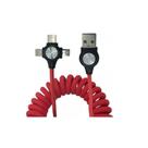 Cabo USB Espiral 3 Em 1 MAX-32 - MaxMidia