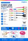 Cabo USB Lightning ou Tipo C Versatilidade, Velocidade e Resistência