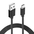 Cabo USB Nylon 1M Para Moto G10 POWER - Compatível Preto