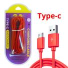 Cabo USB para Tipo-C 1 Metro Vermelho Carga Rapida
