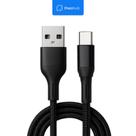 Cabo USB para TIPO C Nylon Trançado Carregamento Rápido 20W 3A 1m Preto Resistente