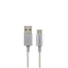 Cabo Usb Tipo C 1.5 Metros Branco Euac 15Nb Intelbras Universal Revestido Em Nylon Maior Resistência