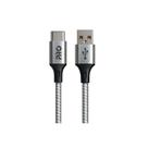 Cabo USB Tipo-C 1,5m Nylon Preto Próeletronic CAUSB-150C Alta Resistência Carregamento e Sincronização