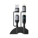 Cabo USB Tipo C 4 Em 1 Com Carregamento Rápido PD De 100W Para iPhone, MacBook, iPad, Xiaomi Com