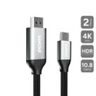 Cabo Usb Tipo-C Para Hdmi Macho 2.0 - Preto - 2 Metros - Nylon - Puch2