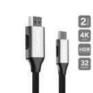 Cabo Usb Tipo-c Para Hdmi Macho 2.1 - Preto - 2m - Nylon - Puch2p Cabo Usb Tipo-c Para Hdmi Macho 2.1 - Preto - 2m - Nylon - Puch2p