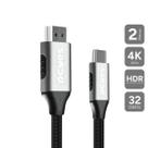 Cabo Usb Tipo-C Para Hdmi Macho 2.1 - Preto - 2M - Nylon - Puch2P