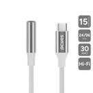 Cabo Usb Tipo-C Para P3 Fêmea Hifi - Branco - 15Cm - Nylon - P3Ucp-15Hfb