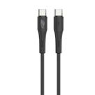 Cabo USB Tipo-C para Tipo-C C3Tech, 1 Metro, Corrente 3A, Carregamento Rápido, Revestimento Silicone - CB-P300BK