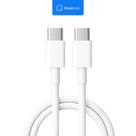 Cabo USBC para USBC Nylon Trançado 1m 60W Branco Carregamento Rápido Power Delivery Notebook Celular