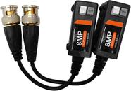 Cabo Video Balun HD CVI AHD 8MP Par BNC para Câmera.