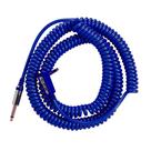 Cabo VOX VCC090 em espiral azul de 1/4" de 9 m com bolsa de malha Cabo VOX VCC090 em espiral azul de 1/4" de 9 m com bolsa de malha