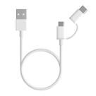 Cabo Xiaomi Micro-USB + USB-C SJX01ZM 30CM / 2 Em 1 - Branco