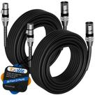 Cabo XLR ajustável de 30 pés (9,14 m) 22AWG macho para fêmea, pacote com 2