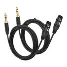 Cabo XLR fêmea para 1/4 TRS/TS 2 m balanceado/desbalanceado, pacote com 2