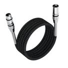 Cabo XLR, microfone FIBBR, 3 m, trançado de nylon, macho para fêmea
