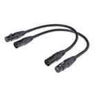 Cabo XLR Suanqi Balanced DMX de 3 pinos macho para fêmea, 30 cm, pacote com 2