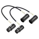 Cabo XLR XLR giratório em ângulo reto XLR macho para fêmea 25 cm