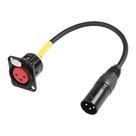 Cabo XMSJSIY D-Type XLR fêmea para montagem em painel XLR macho de 30 cm