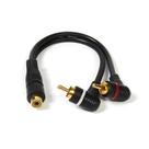 Cabo Y de audio 1 FEMEA X 2 MACHOS PLUGS 90º(L) 20cm 4mm Cabo Y de audio 1 FEMEA X 2 MACHOS PLUGS 90º(L) 20cm 4mm