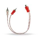 Cabo Y Rca Automotivo Banhado Ouro Tech One 2 Machos 1 Fêmea Blindado Vermelho e Transparente