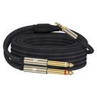 Cabo ZTOXLR 3,5 mm 1/8 TRS para Dual 6,35 mm 1/4 TS Mono 10FT Cabo ZTOXLR 3,5 mm 1/8 TRS para Dual 6,35 mm 1/4 TS Mono 10FT