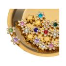 Cabochões De Cristal Coloridos De 13mm Em Formato De Flor Com Strass, 50 Peças, Patches De Base
