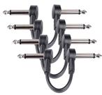 Cabos de conexão de guitarra GOGHOST 15cm, pacote com 4, 1/4 TS, ângulo reto