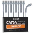 Cabos de conexão Ethernet Everest Ultra Slim Cat6a 0,15 m (pacote com 10)