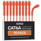 Cabos de conexão Ethernet Everest Ultra Slim Cat6a 3m (pacote com 10) Cabos de conexão Ethernet Everest Ultra Slim Cat6a 3m (pacote com 10)
