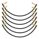 Cabos de instrumento Donner Guitar Patch, 30 cm, ângulo reto, pacote com 6