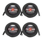 Cabos de microfone da série Pig Hog, 20 pés, XLR, pacote com 4