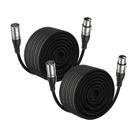 Cabos de microfone EBXYA XLR de 3 pinos macho para fêmea, 30 m, 2 pacotes Cabos de microfone EBXYA XLR de 3 pinos macho para fêmea, 30 m, 2 pacotes