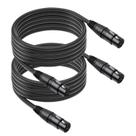 Cabos de microfone SZLliyxs, pacote com 2 unidades, XLR, fêmea para fêmea, 4,5 m