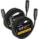Cabos de microfone XLR InnoGear 25 pés, pacote com 2 unidades, macho para fêmea