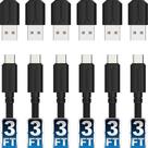 Cabos de sincronização e carregamento USB C para USB A 2.0, pacote com 6 pés, SABRENT